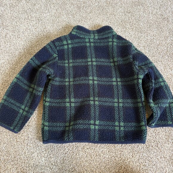 Toddler Fleece Zip Up Sweater Jacket Blue 3T plaid Pl Kids - Picture 9 of 10